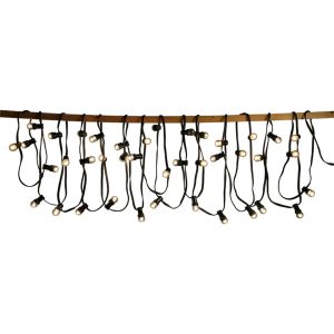 10m ljuskedja, Svart, 10xE27 uttag, 1m