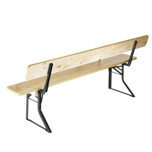 Brau bänk 220x27 cm - natur med ryggstöd