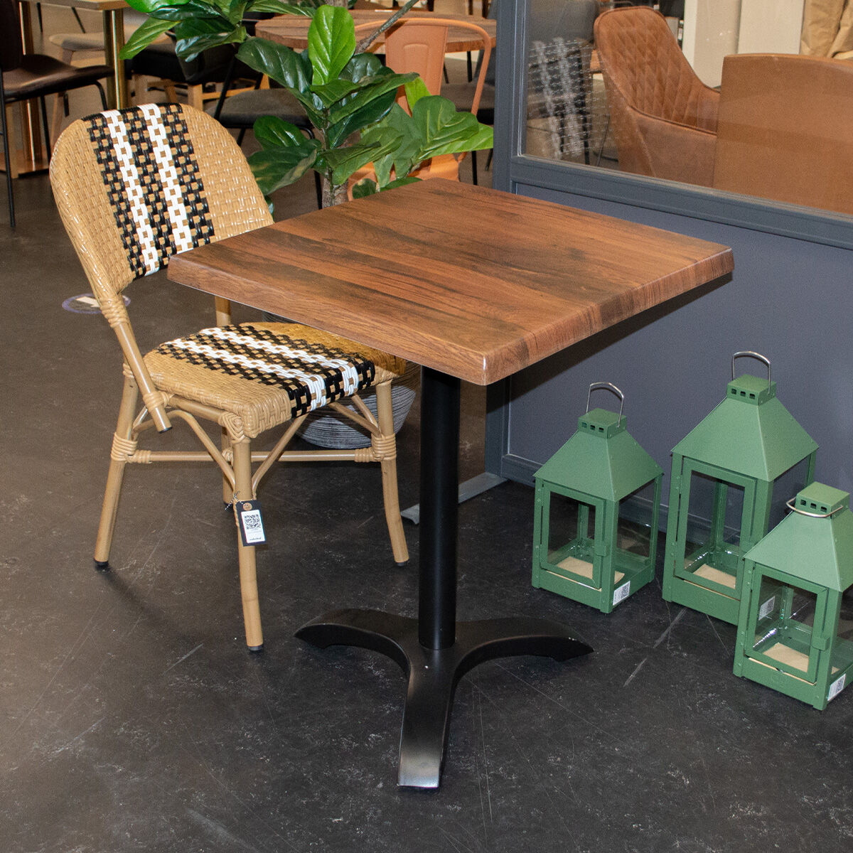 WERZALIT - Fyrkantig bordsskiva i antik ek