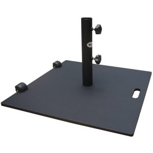 Parasollfot, stål med hjul 38kg, Svart