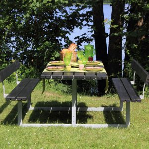 Basic bord/bänk set m/2 ryggstöd