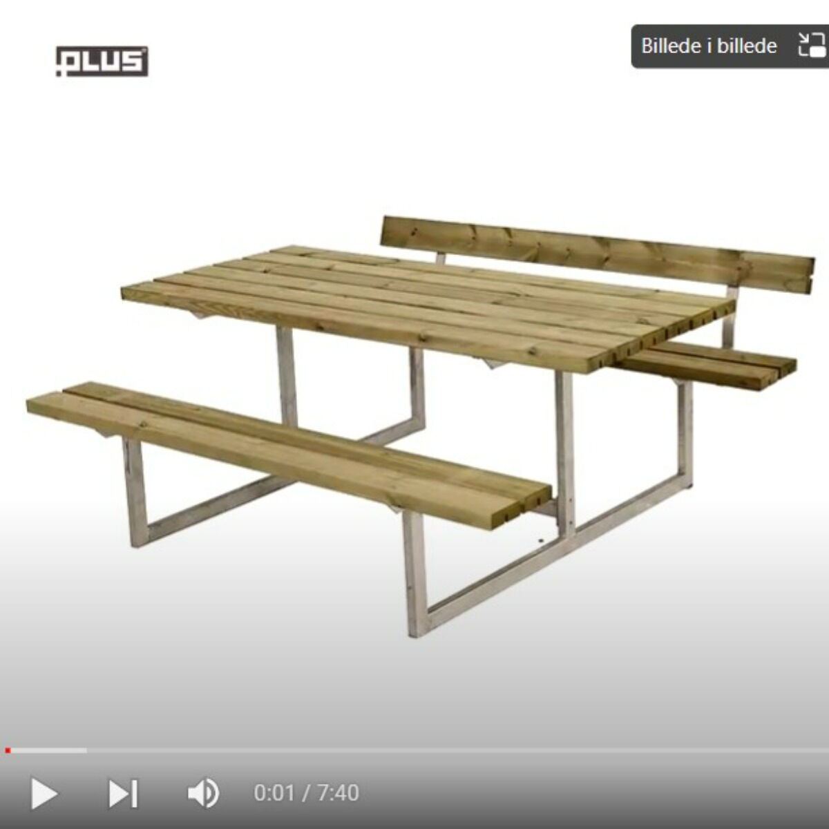 Basic bord/bänk set m/2 ryggstöd