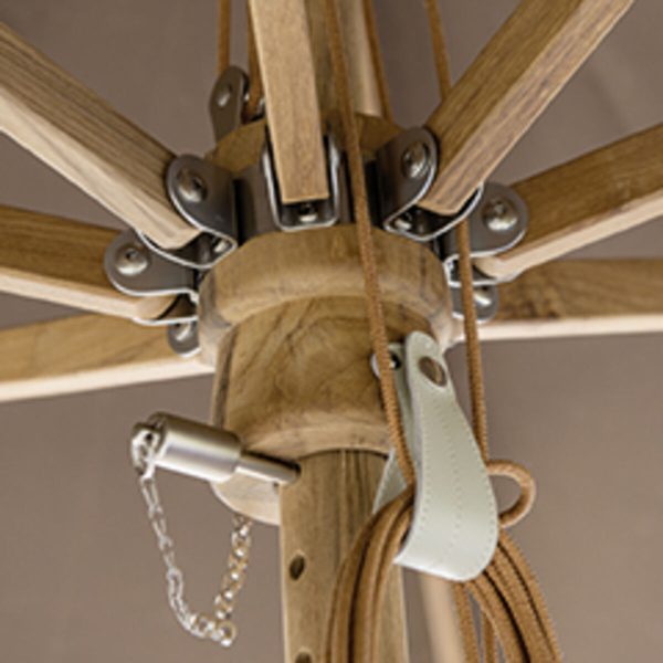 Teakwood Træparasol Ø300cm uden frisekant - Bild 4