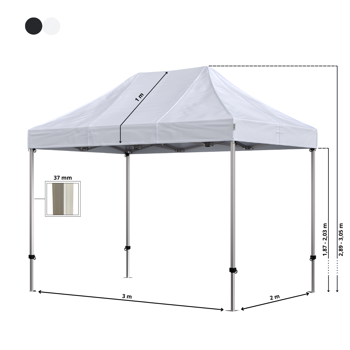 Fällbart tält Komplett 2x3m Premium