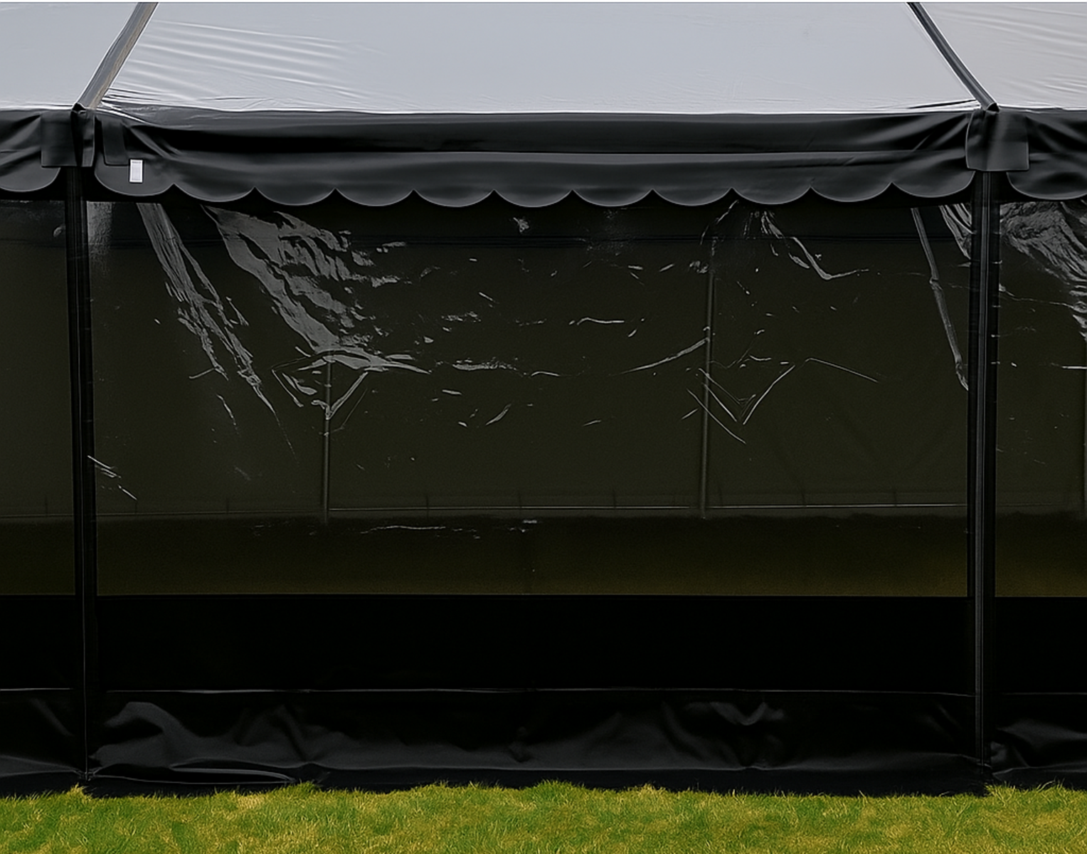 Side 2,2m lyn - panorama, sort PVC