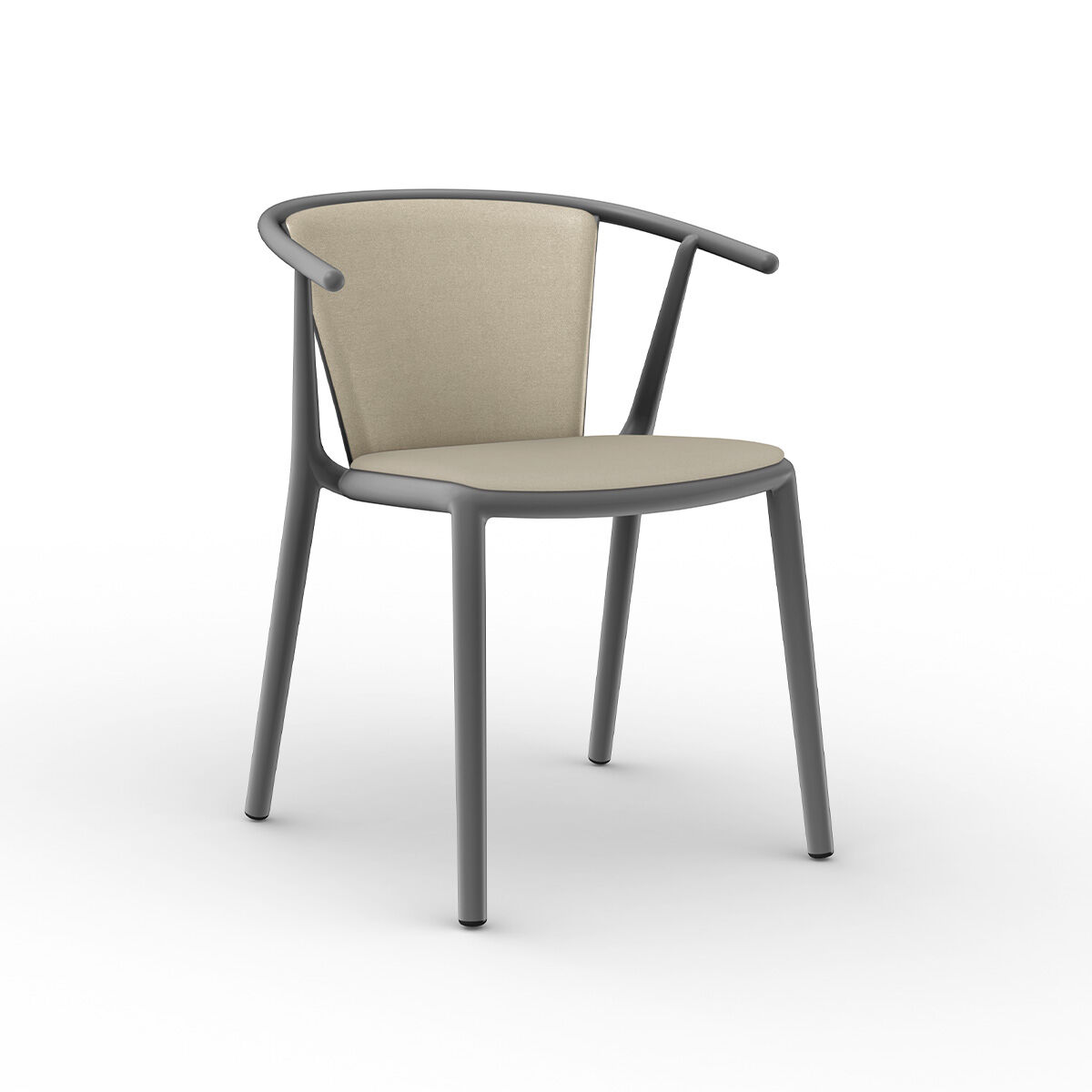 Steely plaststol m. armlæn og Polster