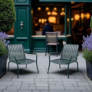 Loungestol stabelbar, metal