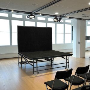 Z-Stage hopfällbar Stage på hjul, svart matta