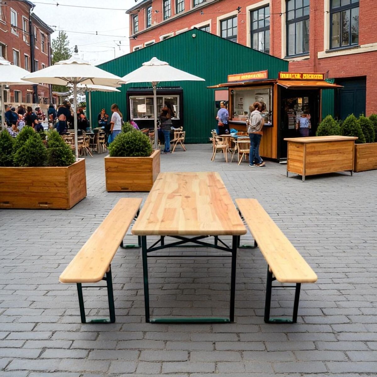 Standard bord-/bänksätt 220x67cm Naturfärgad