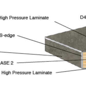 Vintage Sten bordplade firkantet Exteriolit