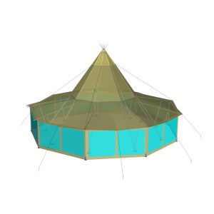 Sider til Teepee 10,5x10,5m, transperant m/Canvas kant (Sæt af 3 sider)