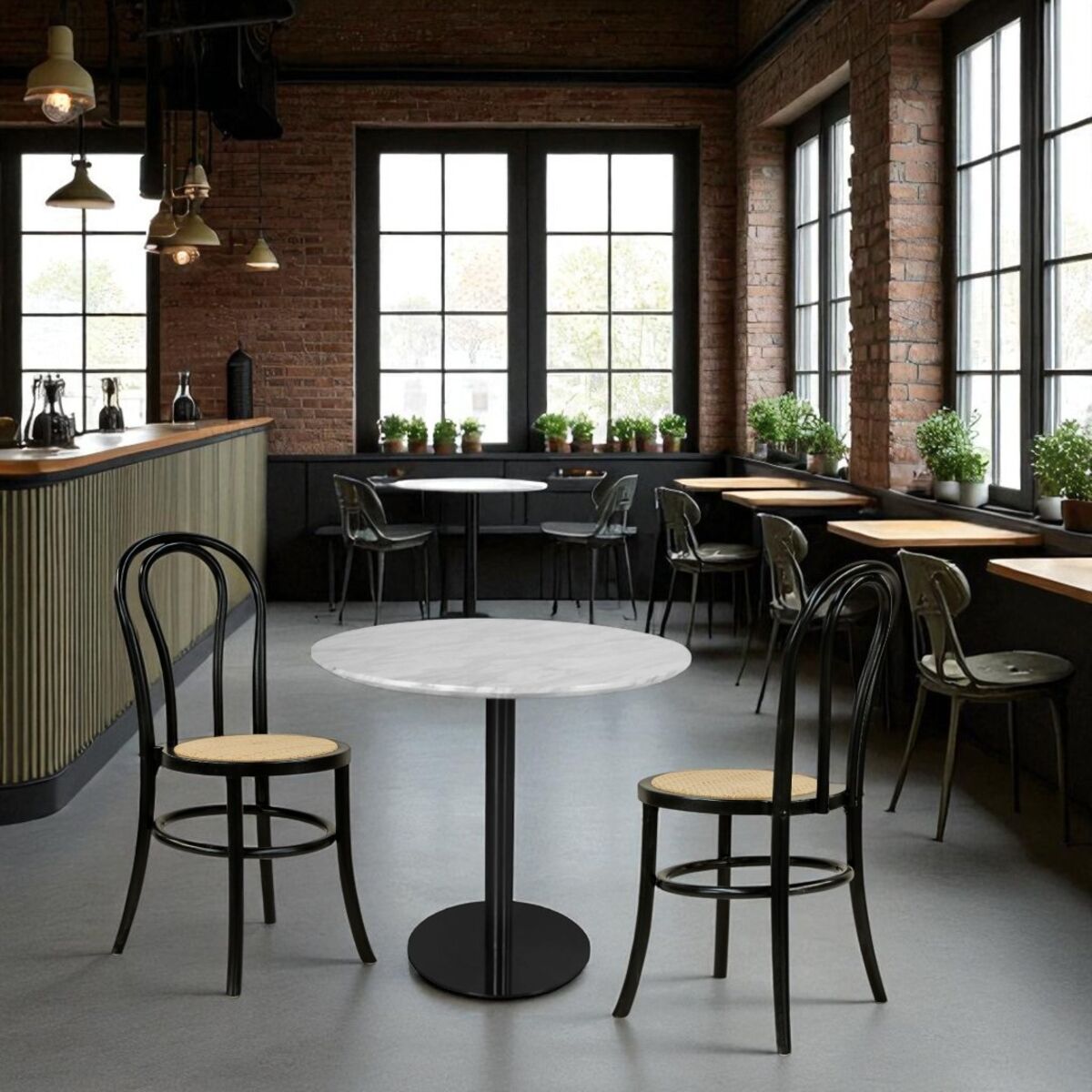 Wienerstol med flet sæde