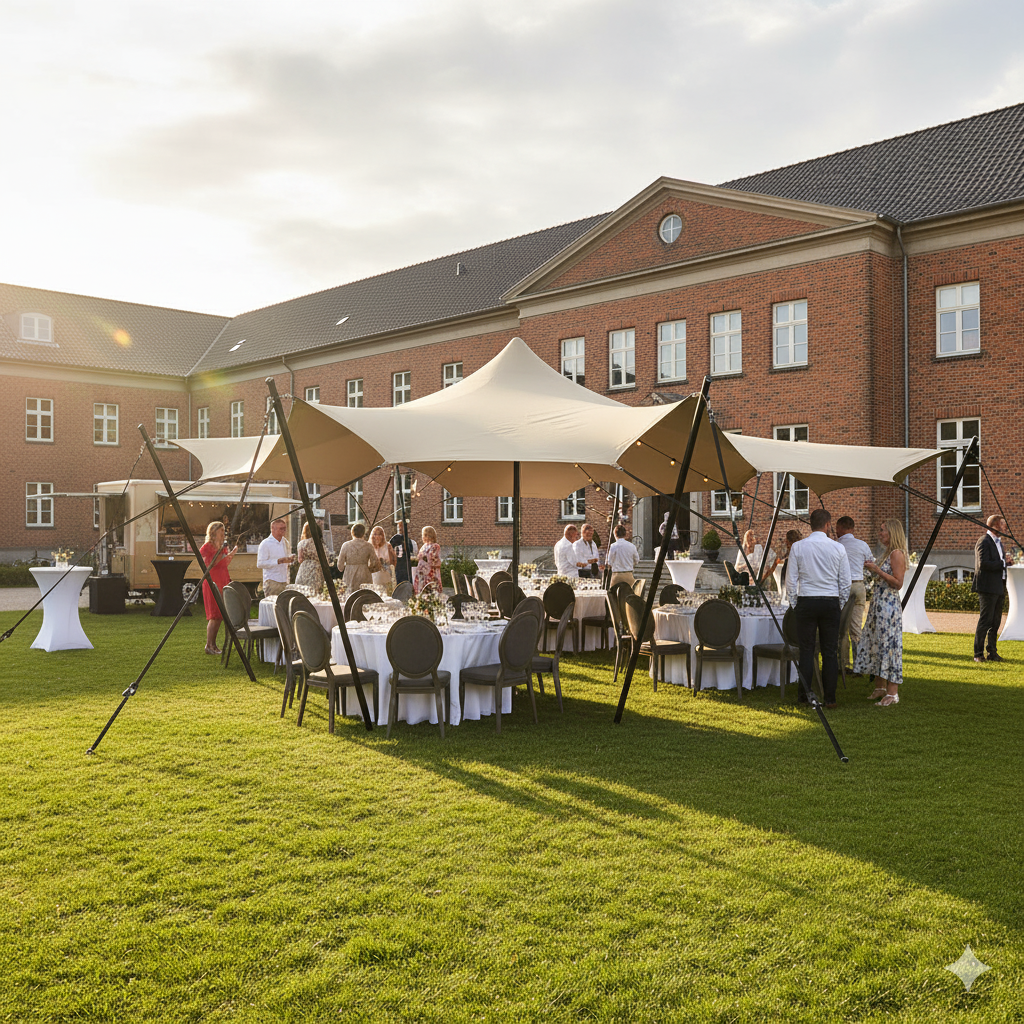 Stretch tent 6x6m - SAND - Komplet