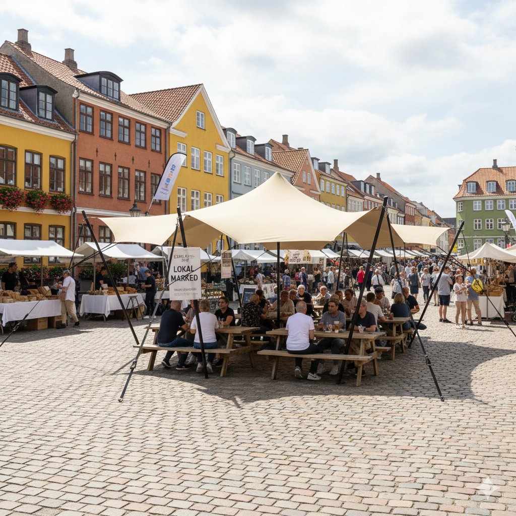 Stretch tent 6x6m - SAND - Komplet