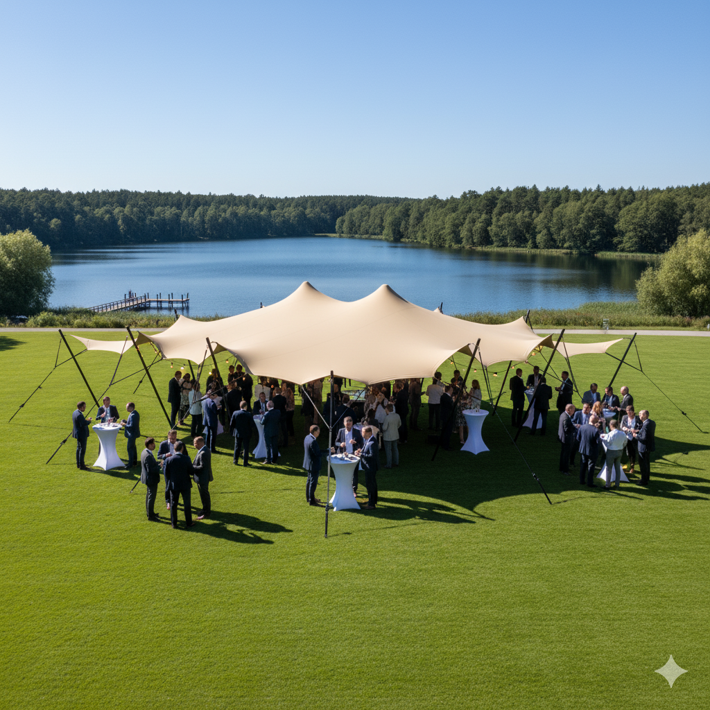 Stretch tent 9x12m - SAND - Komplet