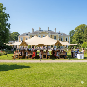 Stretch tent 9x12m - SAND - Komplet