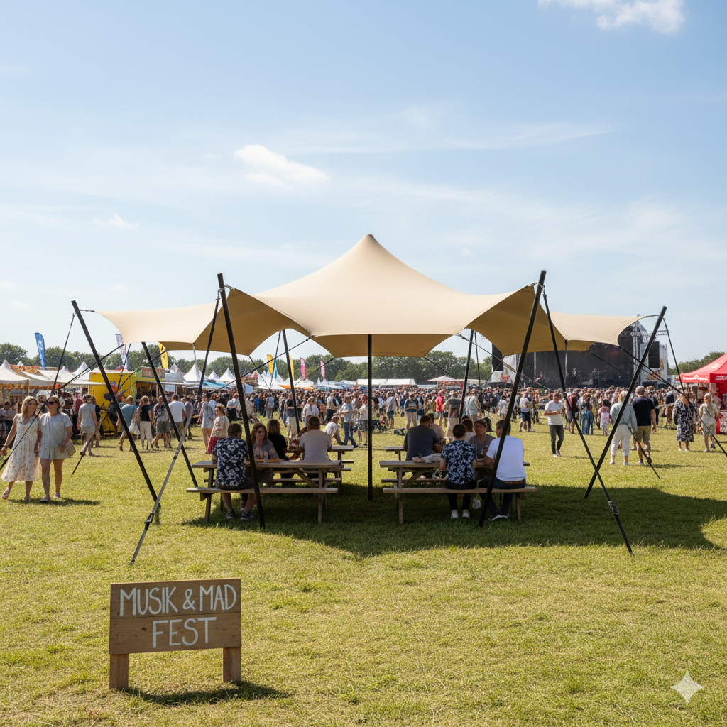 Stretch tent 6x6m - SAND - Komplet