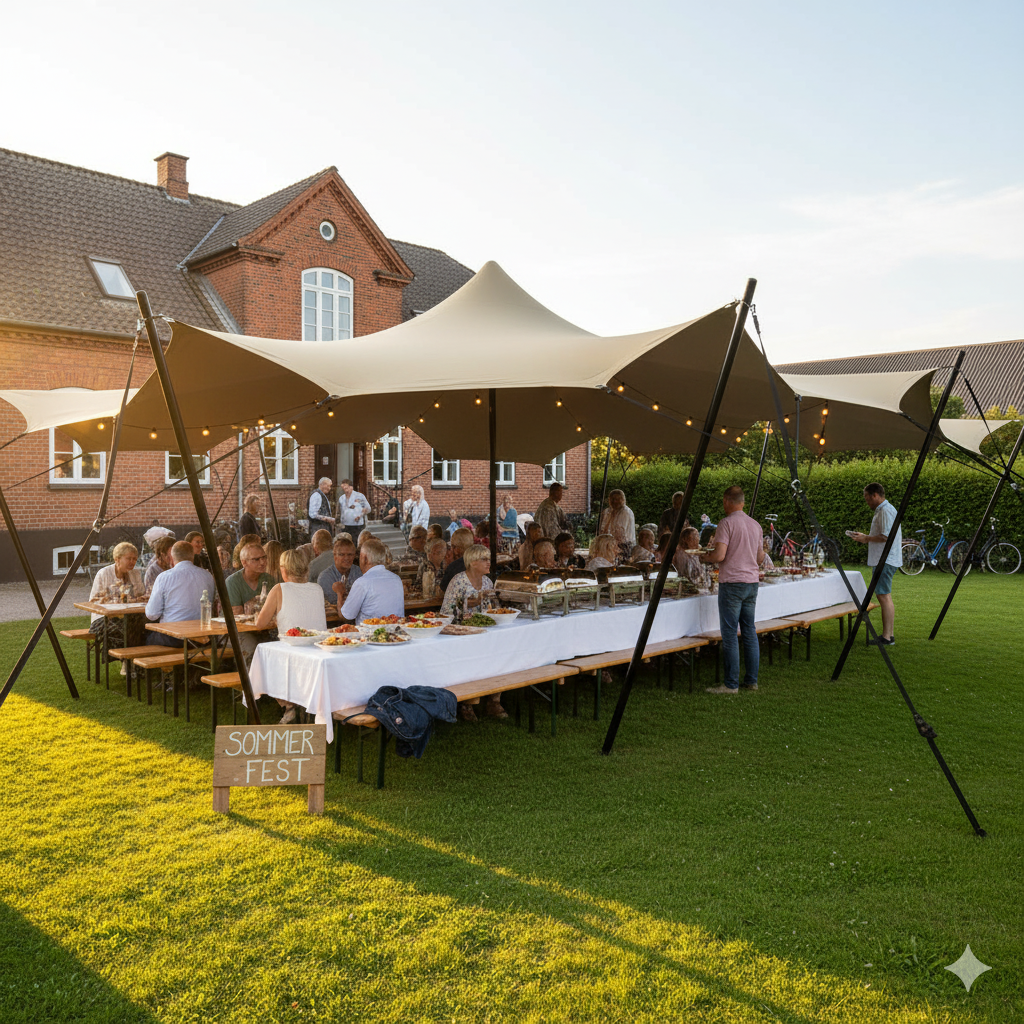 Stretch tent 6x6m - SAND - Komplet