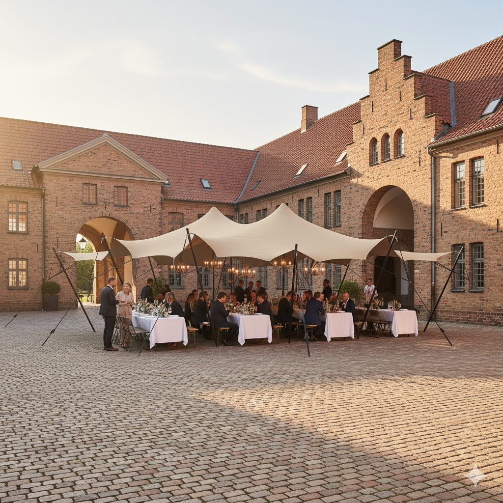 Stretch tent 6x9m -SAND - Komplet