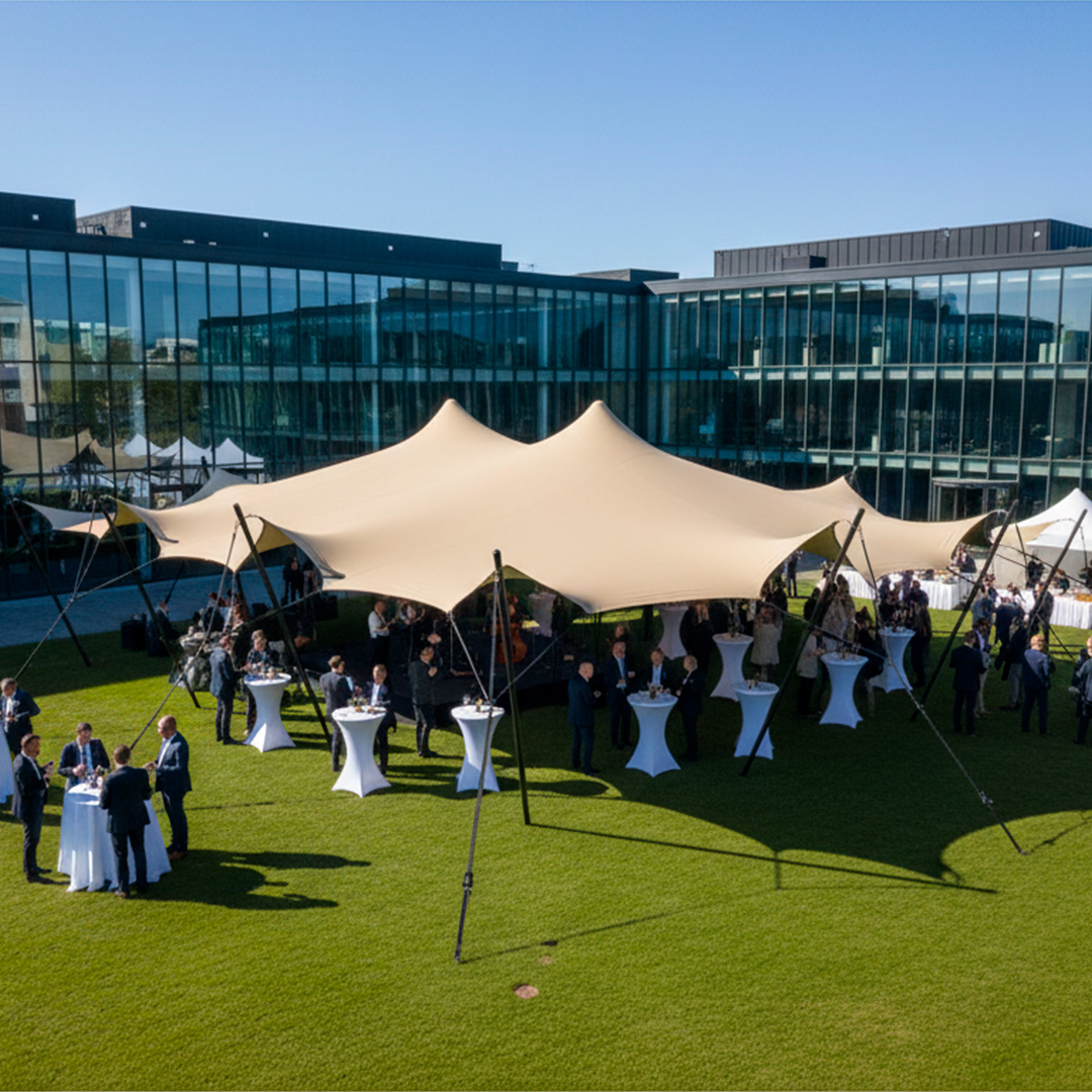 Stretch tent 9x12m - SAND - Komplet