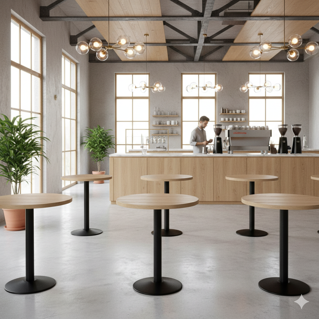 Sawcut Oak bordplade rund Lamidur