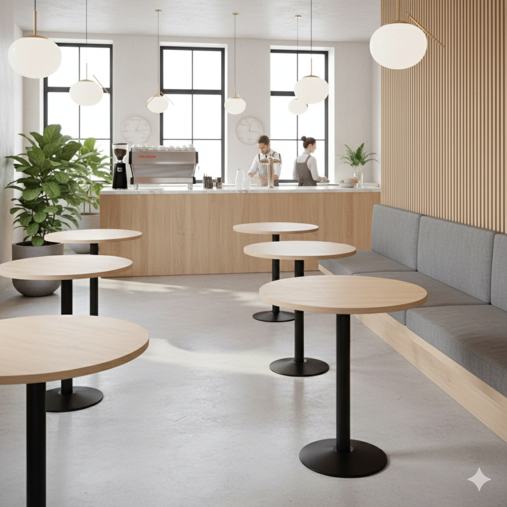 Sawcut Oak bordplade rund Lamidur