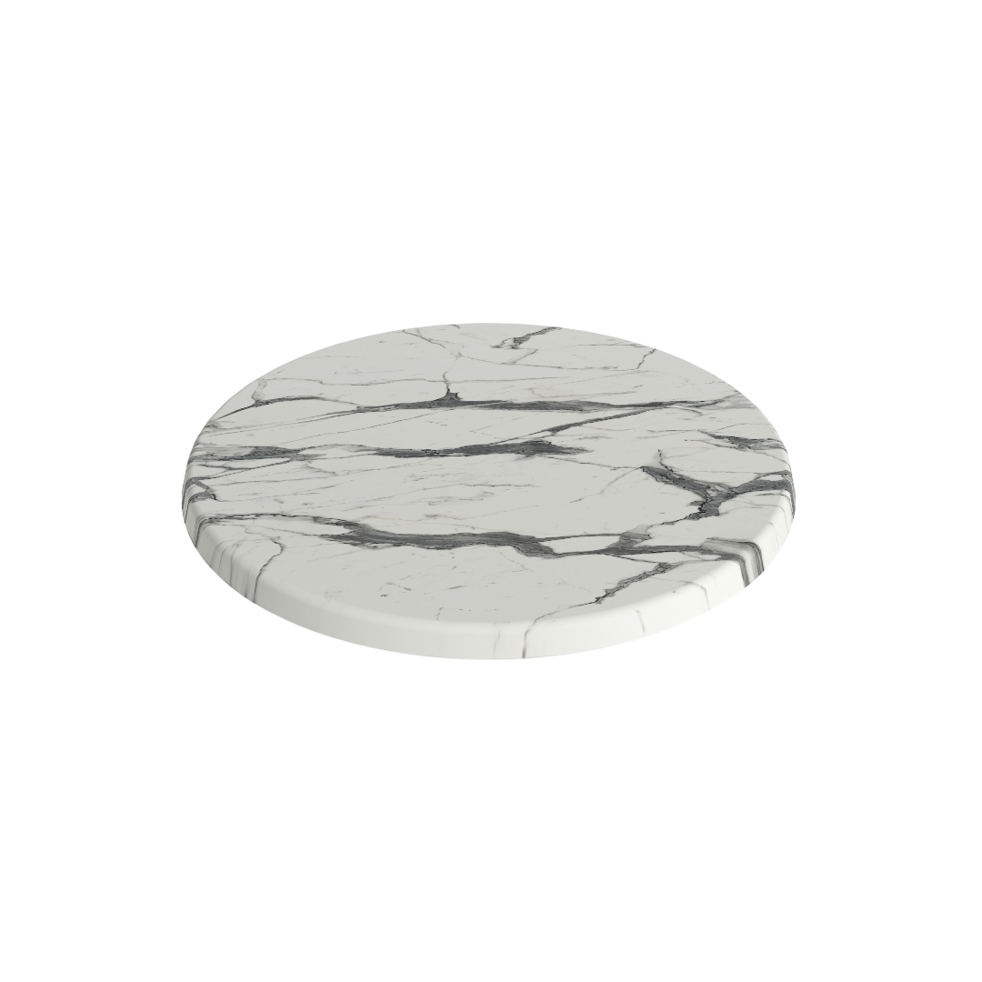 Carrara marmorlook bordskiva rund