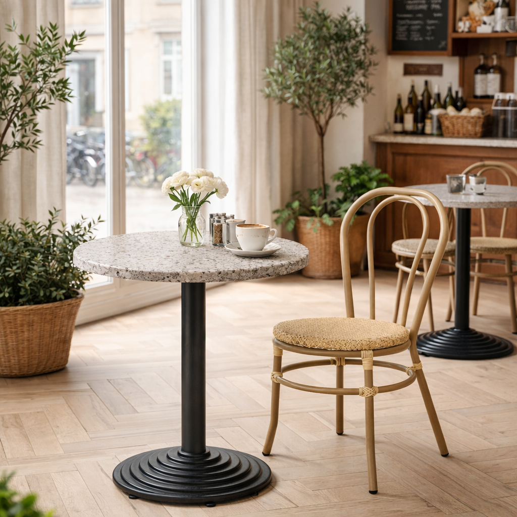 Terrazzolook bordskiva rund