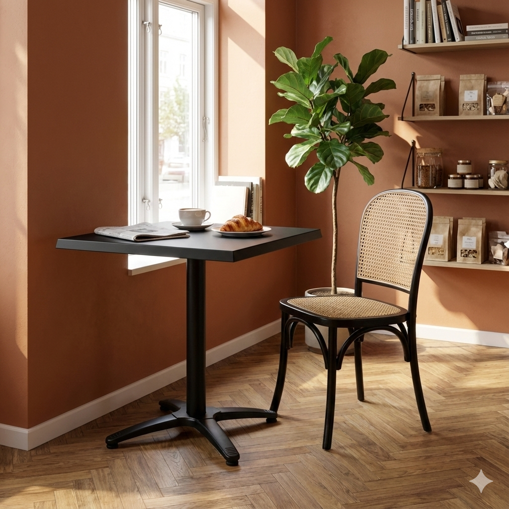 Svart bordskiva fyrkantig