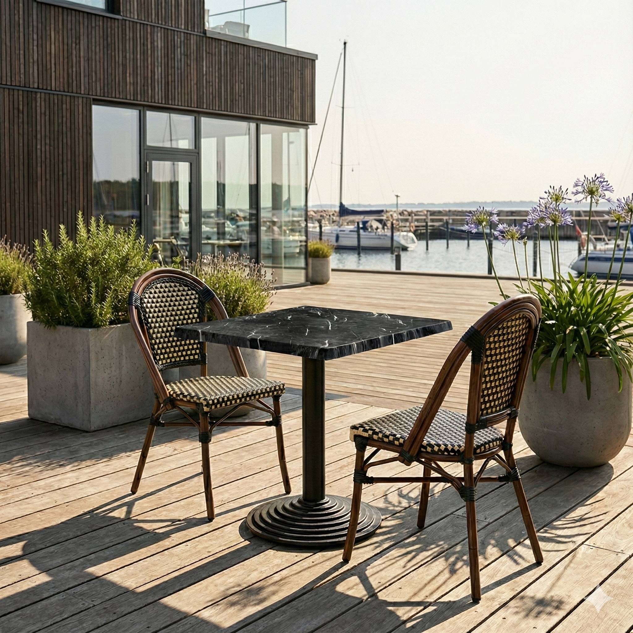 Teramo marmorlook bordskiva fyrkantig