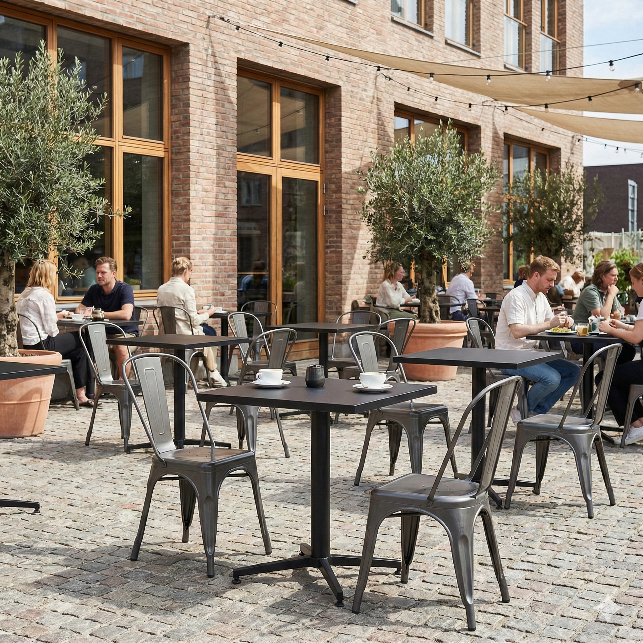 Svart bordskiva fyrkantig