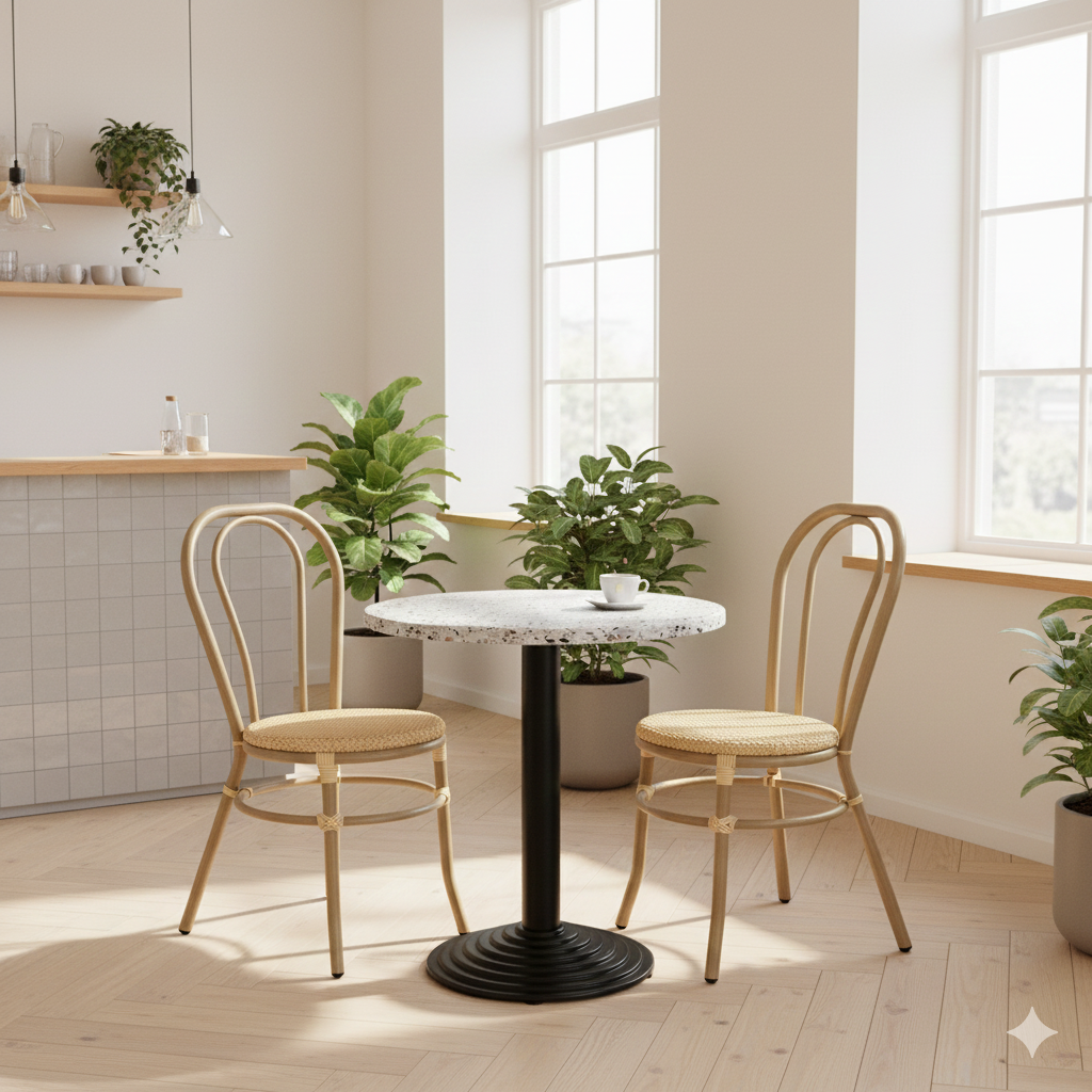 Terrazzolook bordskiva rund