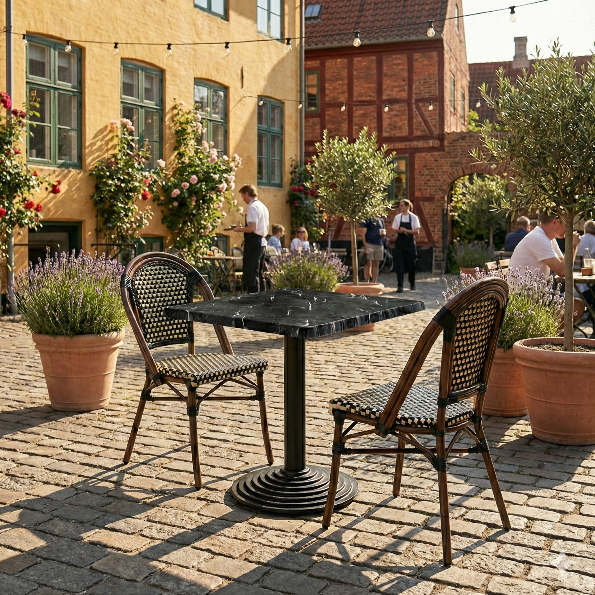 Teramo marmorlook bordskiva fyrkantig