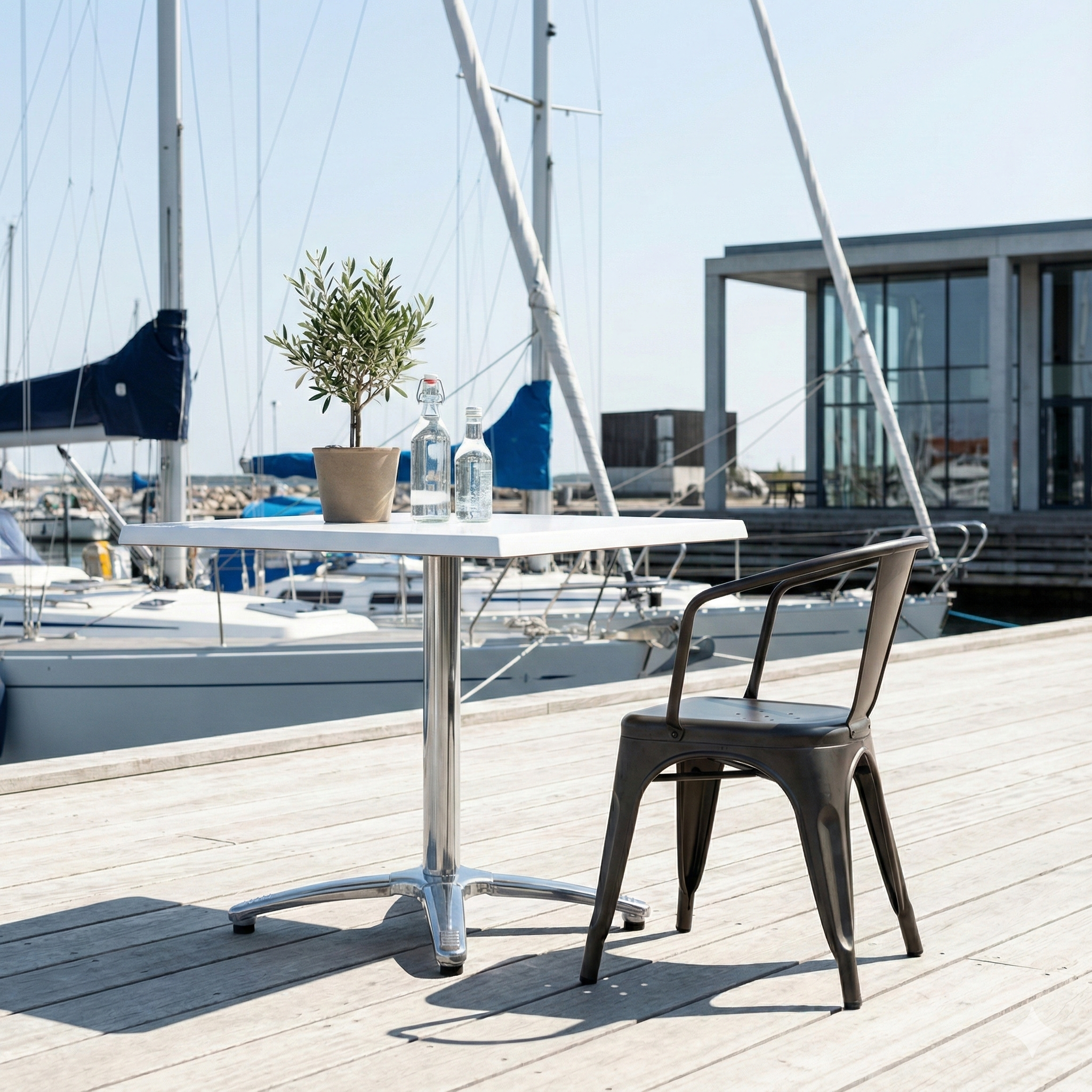 Vit fyrkantig bordskiva