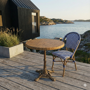 Ljus Parkett bordskiva rund