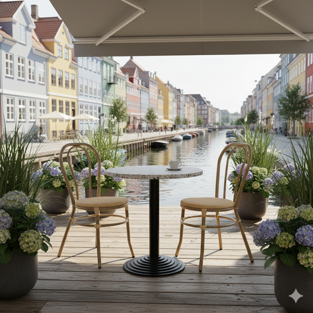 Terrazzolook bordskiva rund