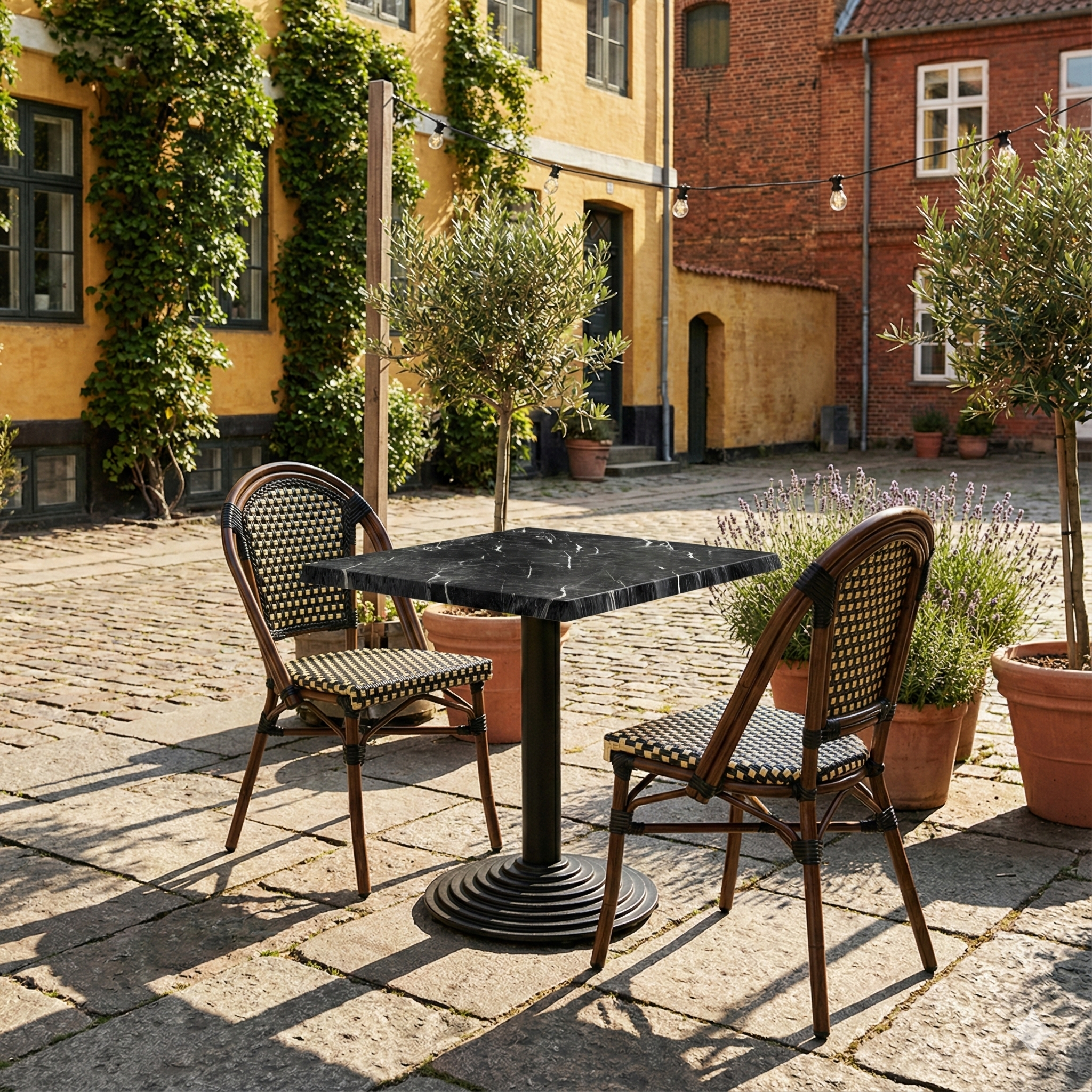 Teramo marmorlook bordskiva fyrkantig