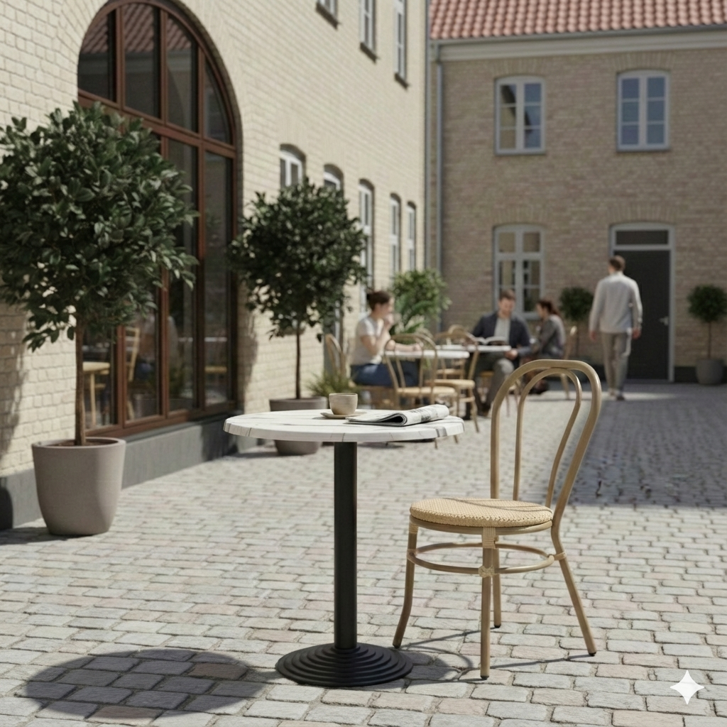 Carrara marmorlook bordskiva rund