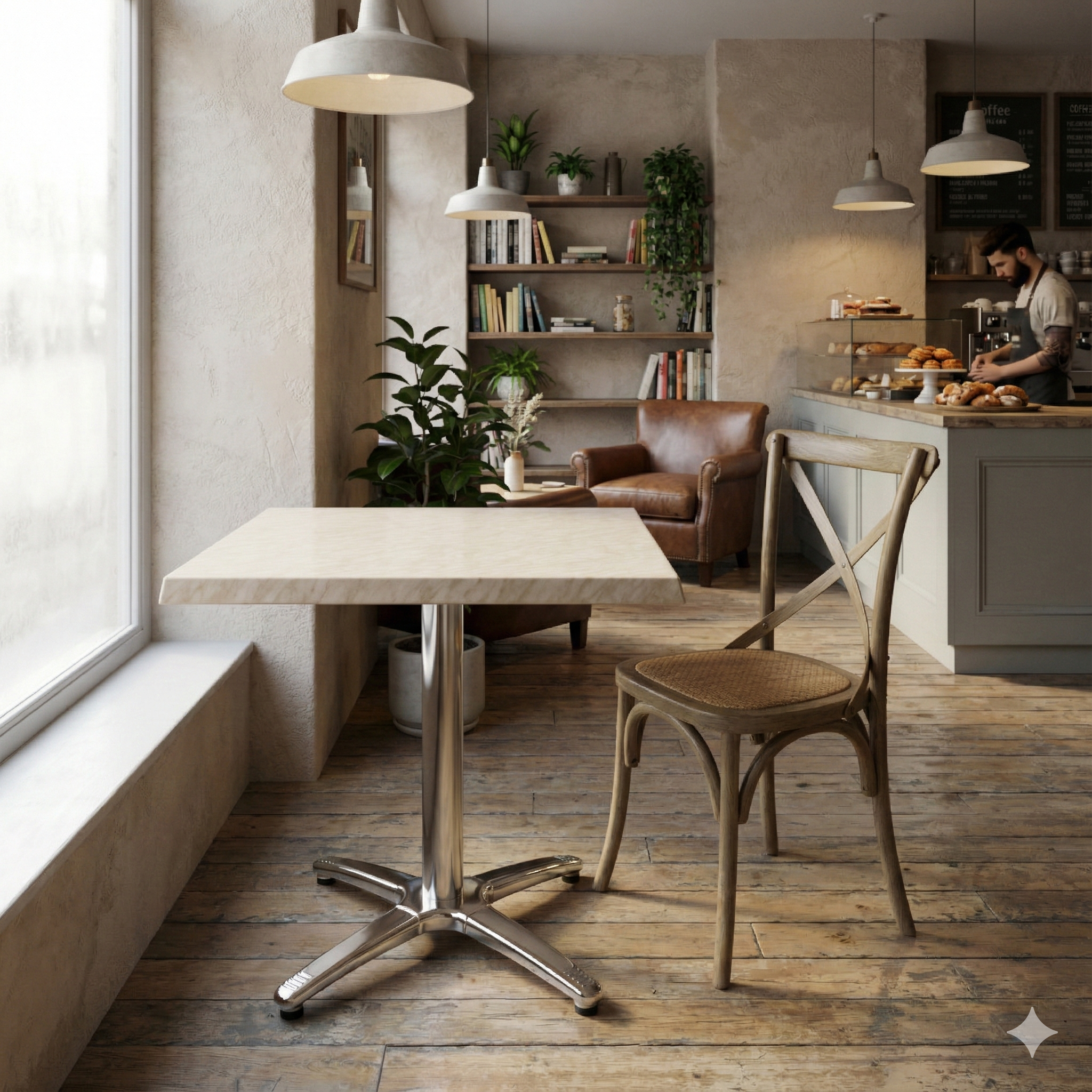 Marmorlook bordskiva fyrkantig