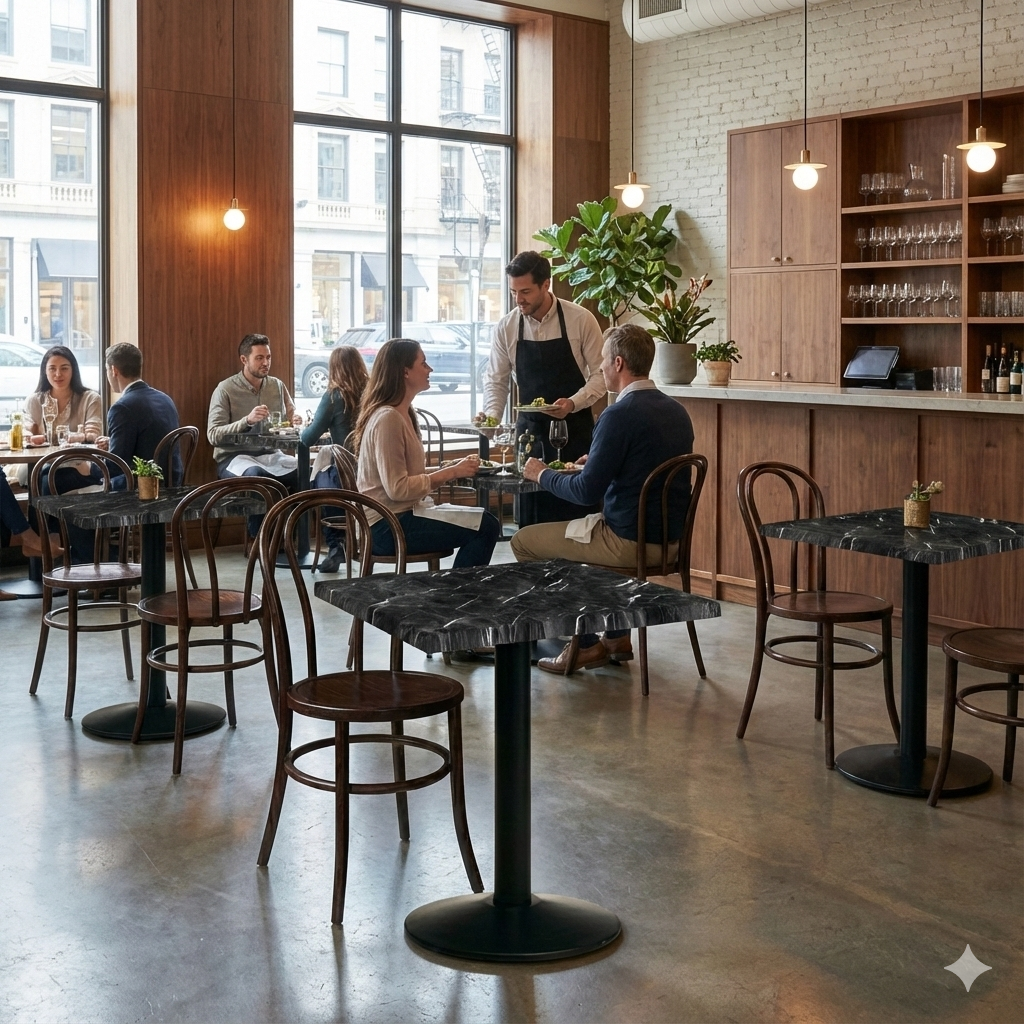 Teramo marmorlook bordskiva fyrkantig