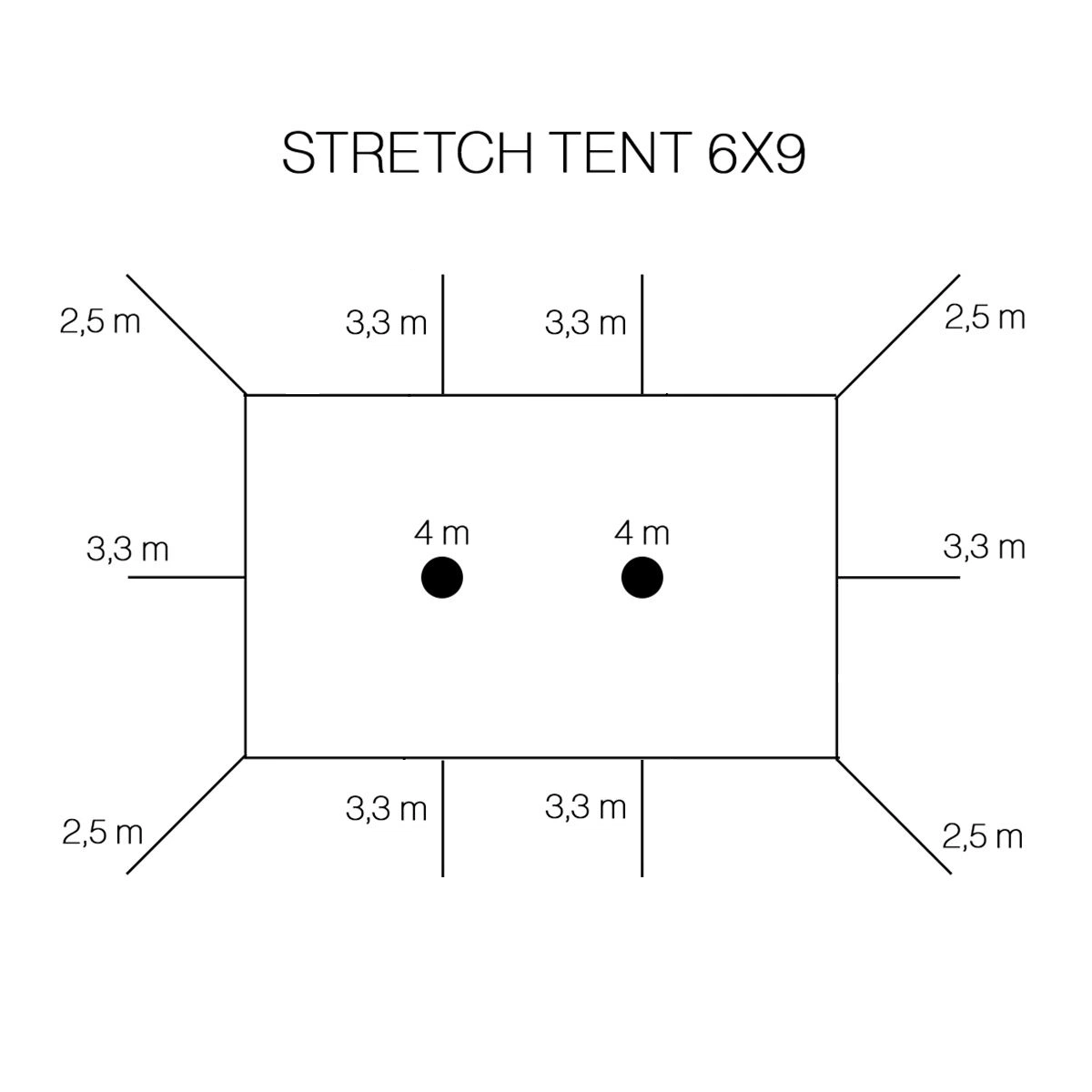 Stretch tent 6x9m -SAND - Komplet