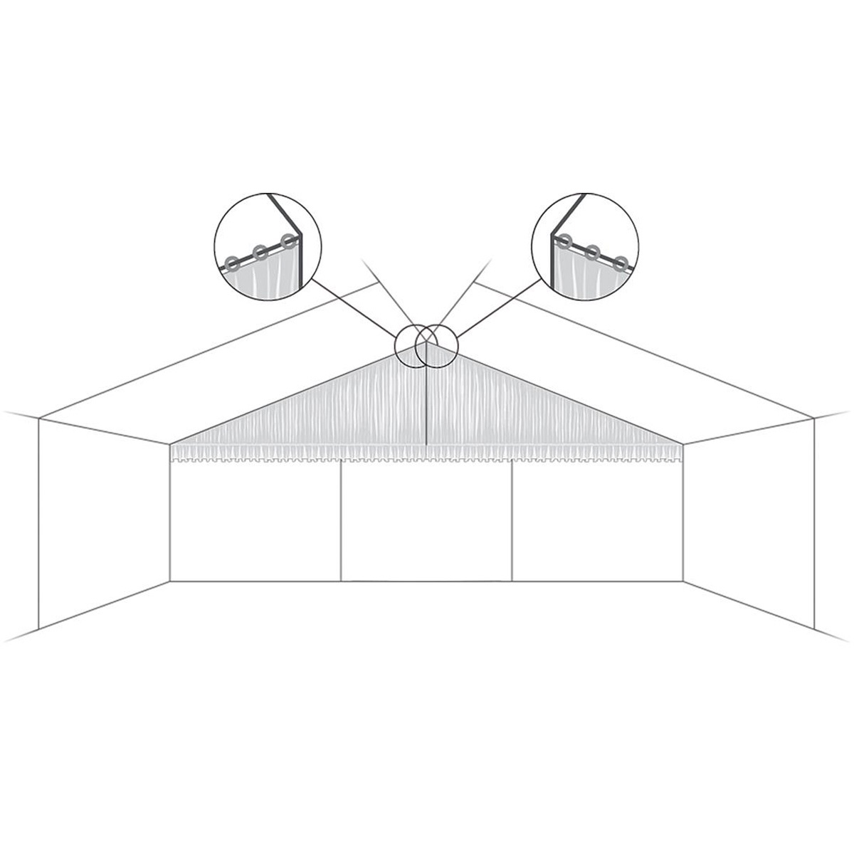 Gaveltriangel 9m raftad - SET MED 2 ST.